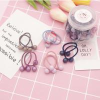 Cotton Hair Jewelry Elastic, with Plastic Pearl, for children 9mm,40mm 