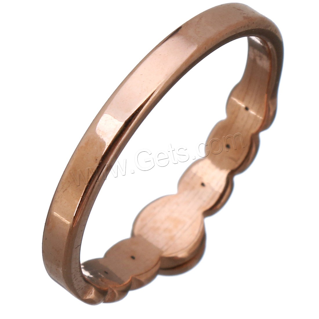 ステンレス 指輪, とともに 樹脂, ピンクゴールドメッキ, ローマの番号を持つ & 異なるサイズの選択 & 女性用 & ライン石のある, 5mm, 売り手 パソコン