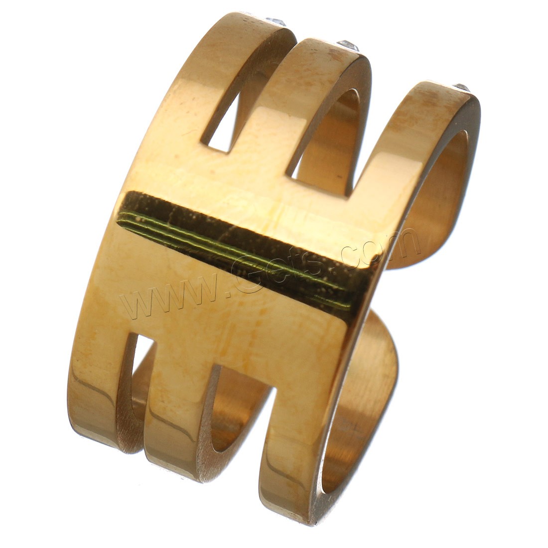 Edelstahl Fingerring, mit Ton, goldfarben plattiert, verschiedene Größen vorhanden & für Frau, 12mm, verkauft von PC