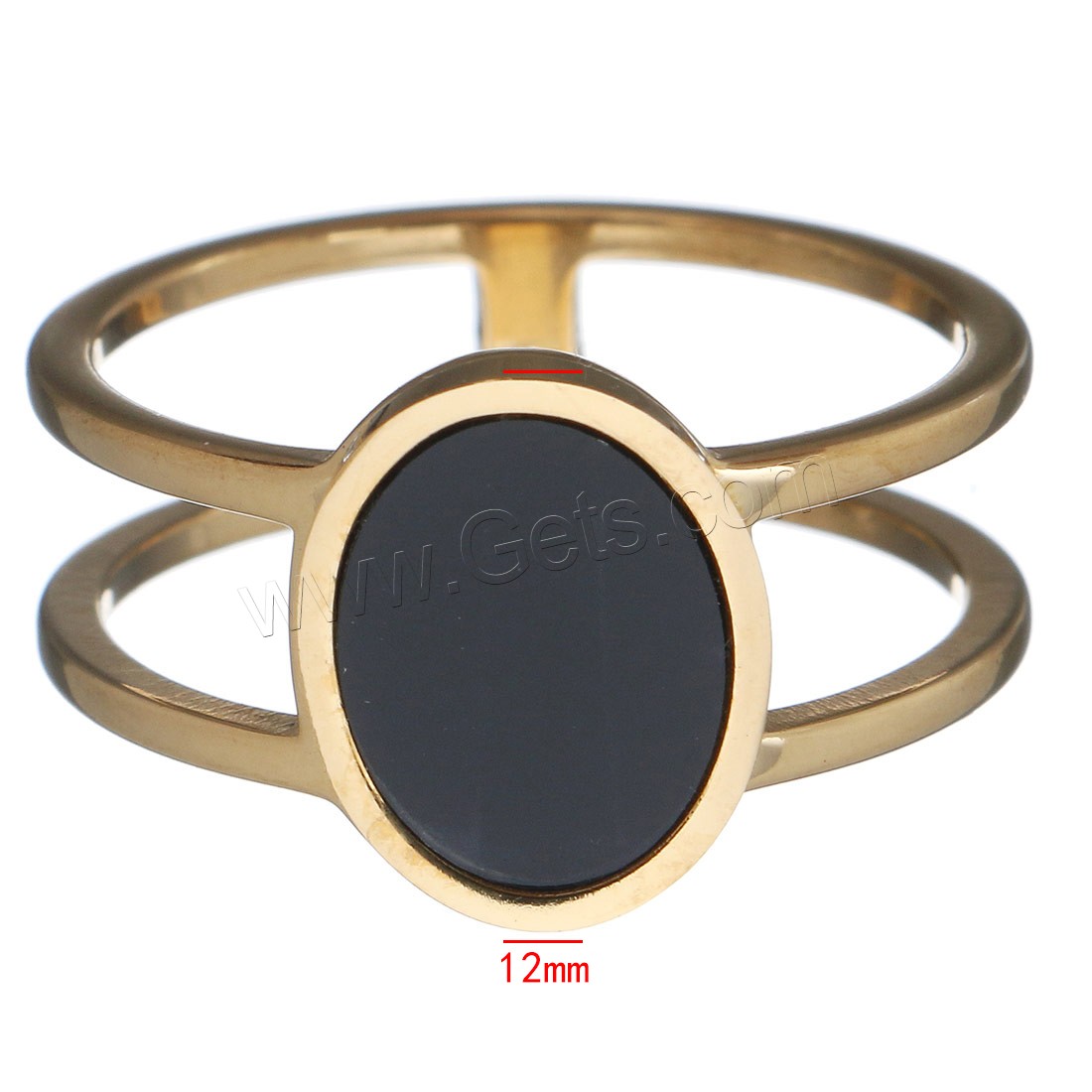 acero inoxidable anillo, con resina, Redondo Aplanado, chapado, diverso tamaño para la opción & para mujer, 12mm, Vendido por UD