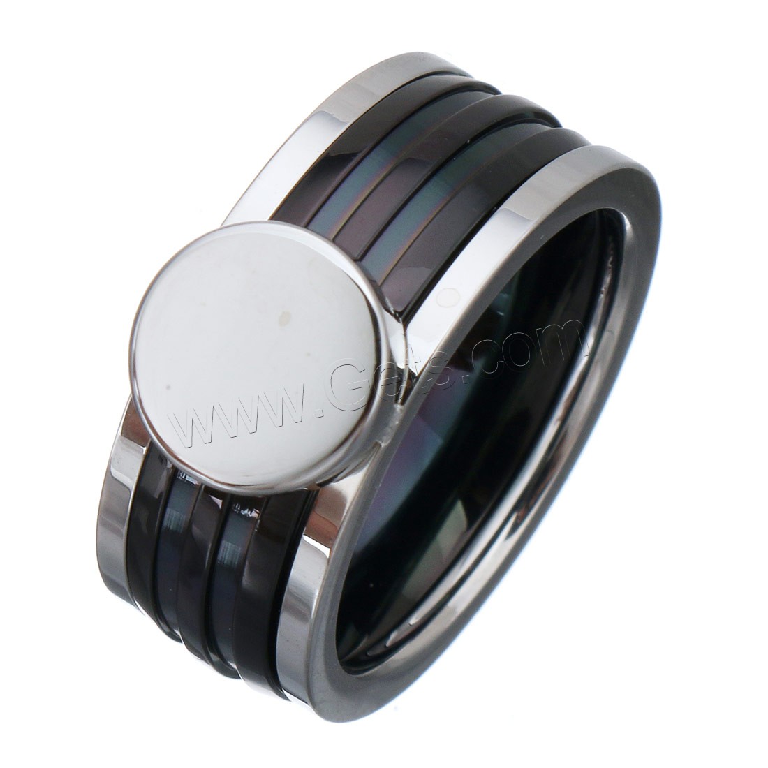 Enamel Stainless Steel Finger Ring, plated, different size for choice & for woman, 9mm, Sold By PC