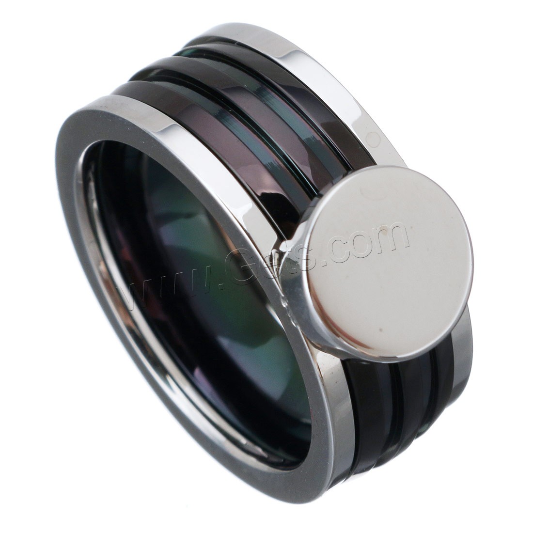 Esmalte de acero inoxidable anillo de dedo, chapado, diverso tamaño para la opción & para mujer, 9mm, Vendido por UD
