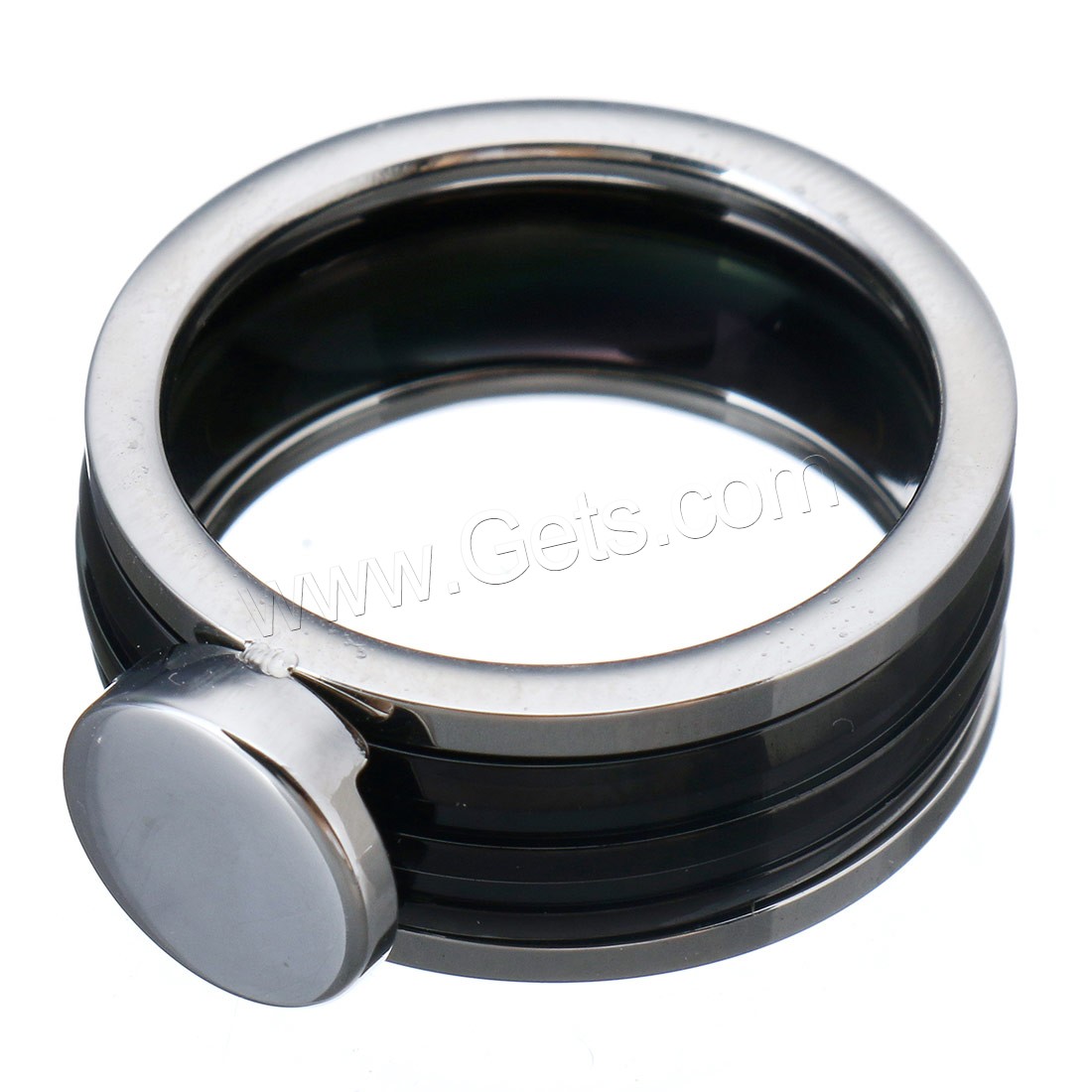 Enamel Stainless Steel Finger Ring, plated, different size for choice & for woman, 9mm, Sold By PC