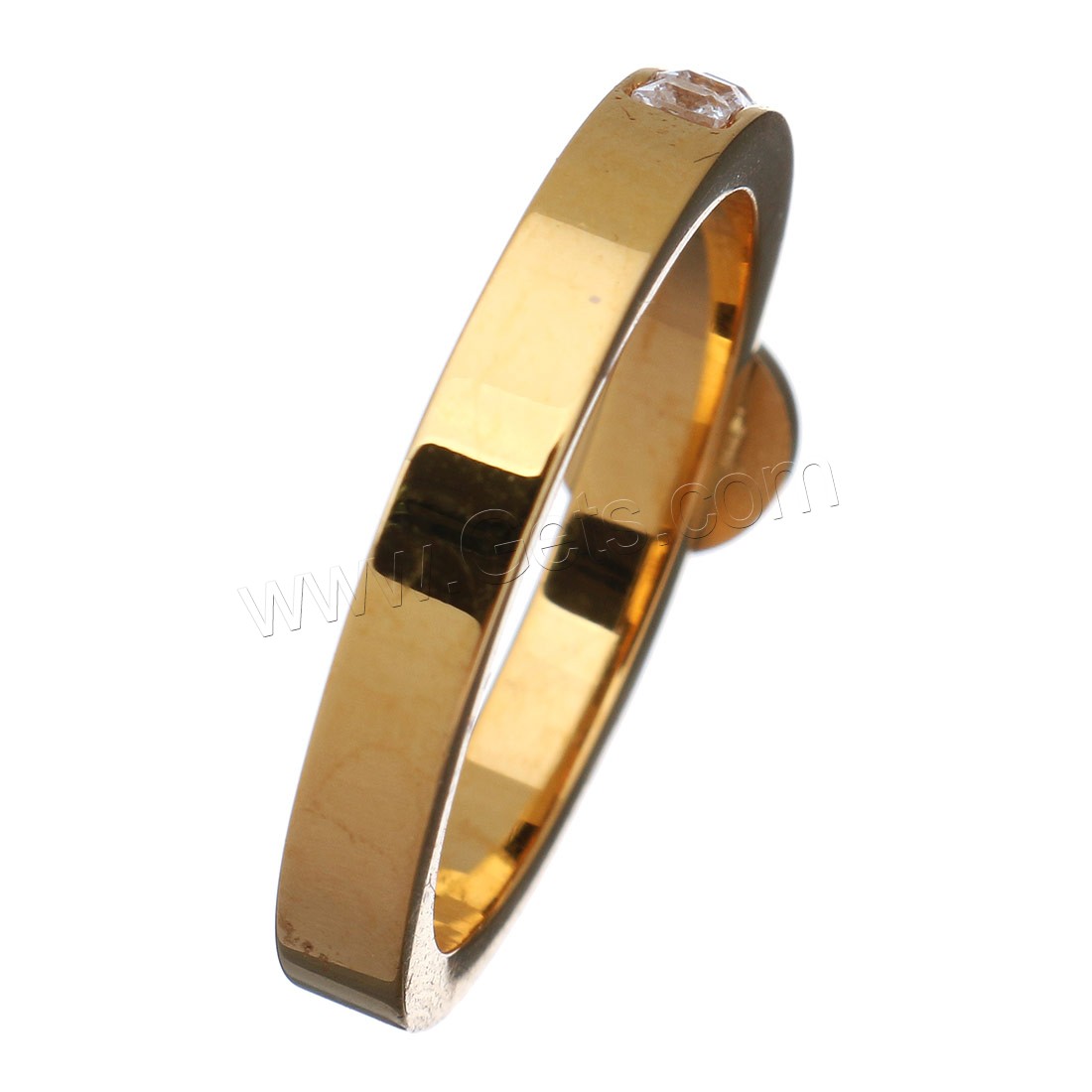 acero inoxidable anillo, con Cristal, chapado, diverso tamaño para la opción & para mujer & facetas, más colores para la opción, 6mm, Vendido por UD