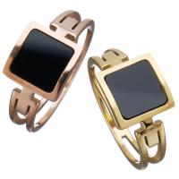 Stainless Steel Finger Ring, with Resin,  Square, plated & for woman 10mm 