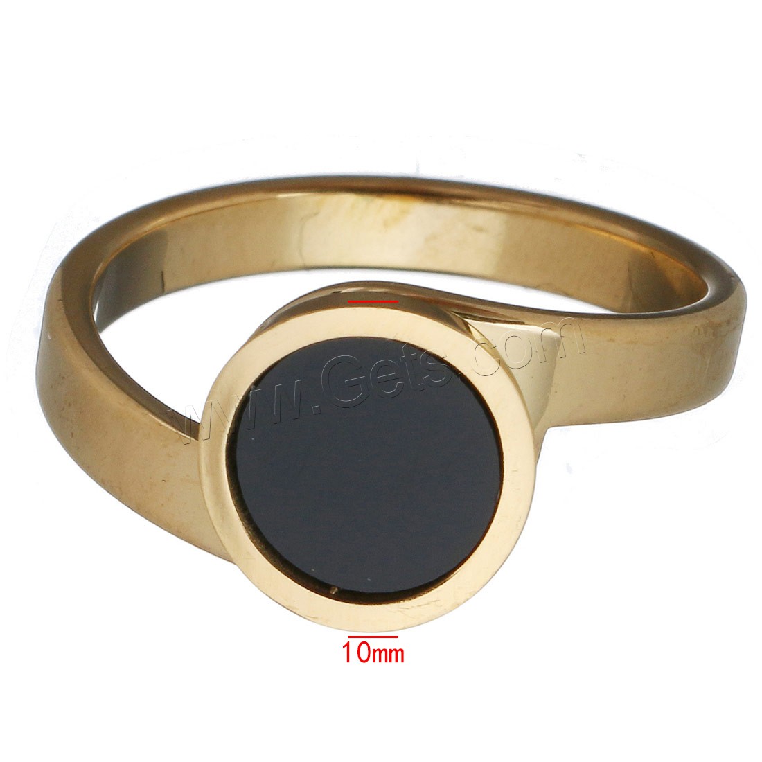 acero inoxidable anillo, con resina, Redondo aplanado, chapado, diverso tamaño para la opción & para mujer, más colores para la opción, 10mm, Vendido por UD