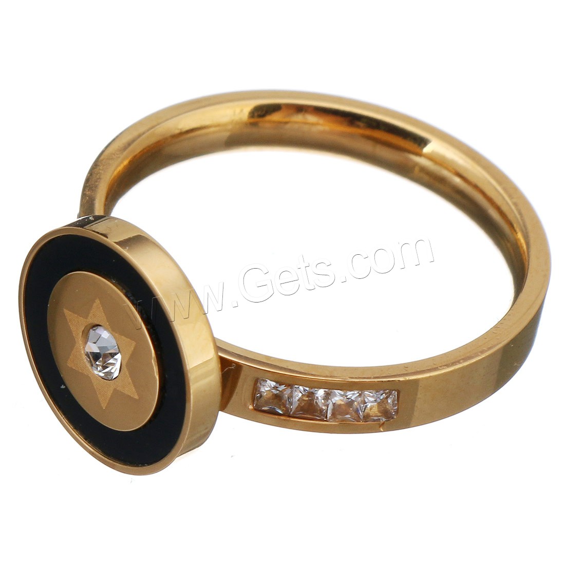 acero inoxidable anillo, con Cristal & resina, Redondo aplanado, chapado, diverso tamaño para la opción & para mujer & facetas, más colores para la opción, 12mm, Vendido por UD