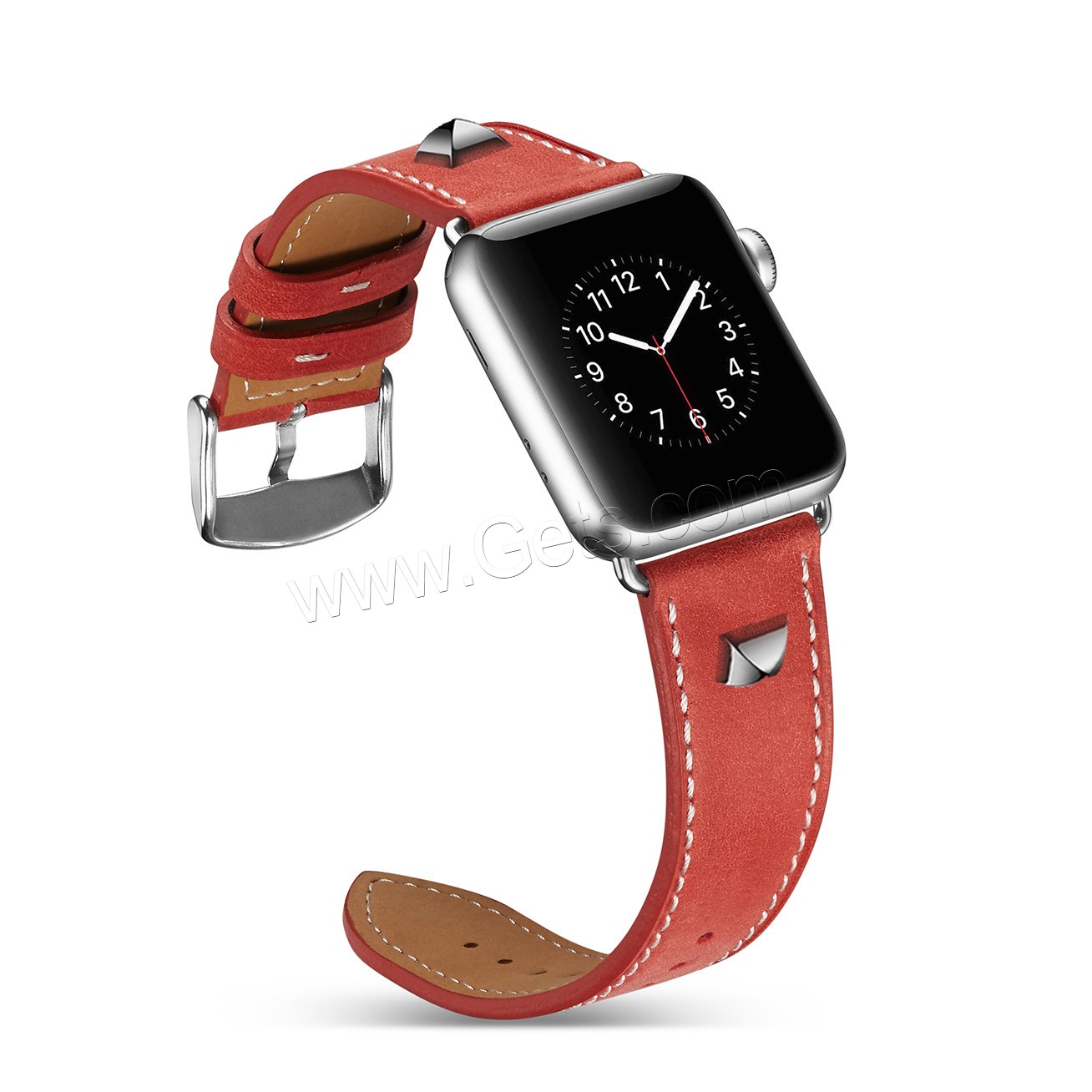 Кожа ремешок для часов, нержавеющая сталь смотреть полосы застежка, для Apple Watch & разный размер для выбора, Много цветов для выбора, длина:Приблизительно 7.5 дюймовый, продается PC