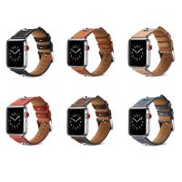 Cuir bracelet de montre, acier inoxydable fermoir bande de montre, pour Apple Watch & normes différentes pour le choix, plus de couleurs à choisir Environ 7.5 pouce, Vendu par PC