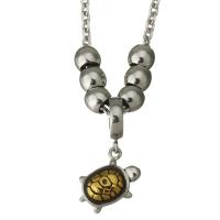 Stainless Steel Sweater Chain Necklace, Turtle, plated, curb chain & for woman & blacken 3mm Approx 23 Inch 