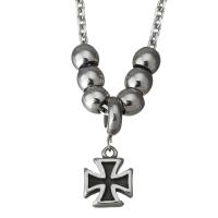 Stainless Steel Sweater Chain Necklace, Cross, curb chain & for woman & blacken  3mm Approx 23 Inch 