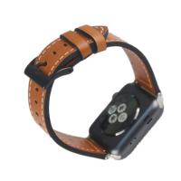 Leather Watch Band, with Nylon, durable & for apple watch brown Approx 8 Inch 