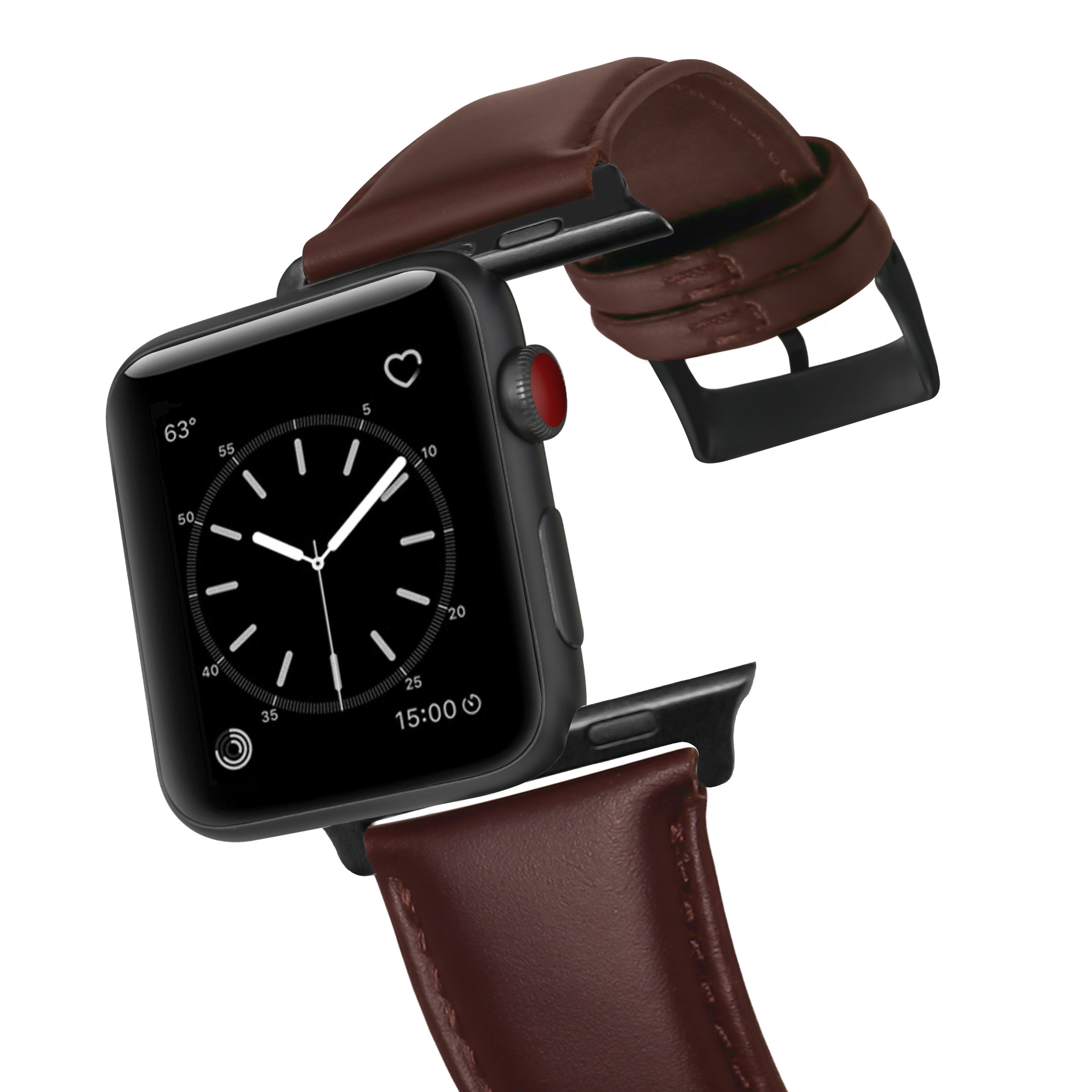 Кожа ремешок для часов, с нержавеющая сталь, Устойчивого & для яблоко часы & разный размер для выбора, Много цветов для выбора, длина:Приблизительно 8.5 дюймовый, продается PC