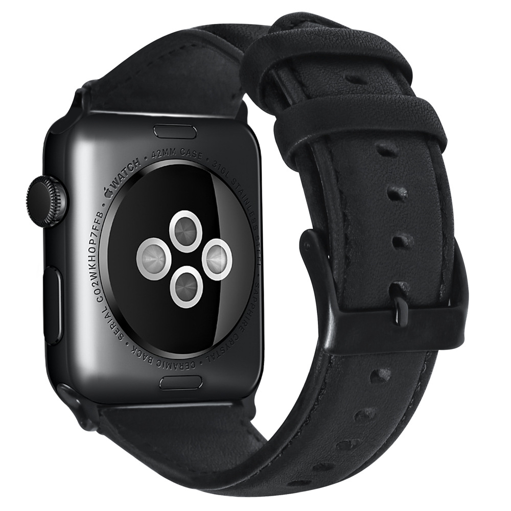Cuir bracelet de montre, avec acier inoxydable, durable & pour montre apple & normes différentes pour le choix, plus de couleurs à choisir, Longueur:Environ 8.5 pouce, Vendu par PC