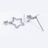 Sterling Silver Drop Earring, 925 Sterling Silver, Star, platinum plated, for woman  