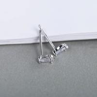 Sterling Silver Stud Earring, 925 Sterling Silver, Teardrop, platinum plated, for woman & with rhinestone 