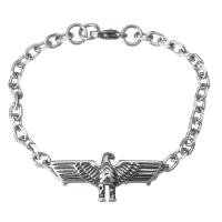 Stainless Steel Chain Bracelets, Bird, curb chain & for woman & blacken 4.5mm Approx 7 Inch 
