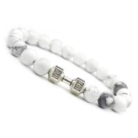 Zinc Alloy Bracelet, with Howlite, plated, Unisex & ball chain 8mm Approx 8 Inch 
