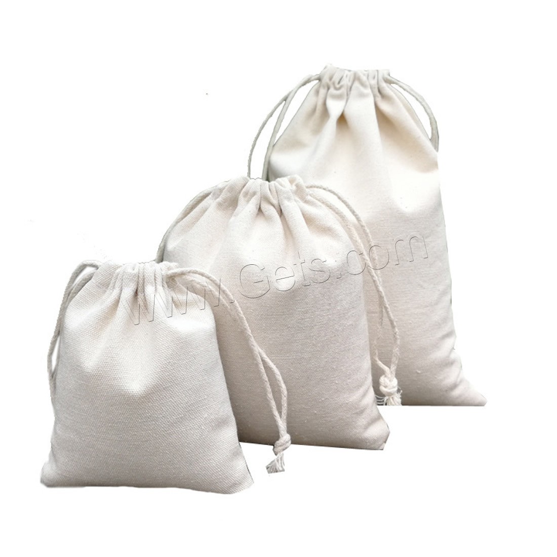 Cotton Jewelry Pouches, with Cloth, durable & different size for choice, white, Sold By PC