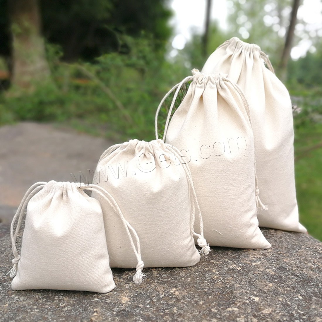 Cotton Jewelry Pouches, with Cloth, durable & different size for choice, white, Sold By PC