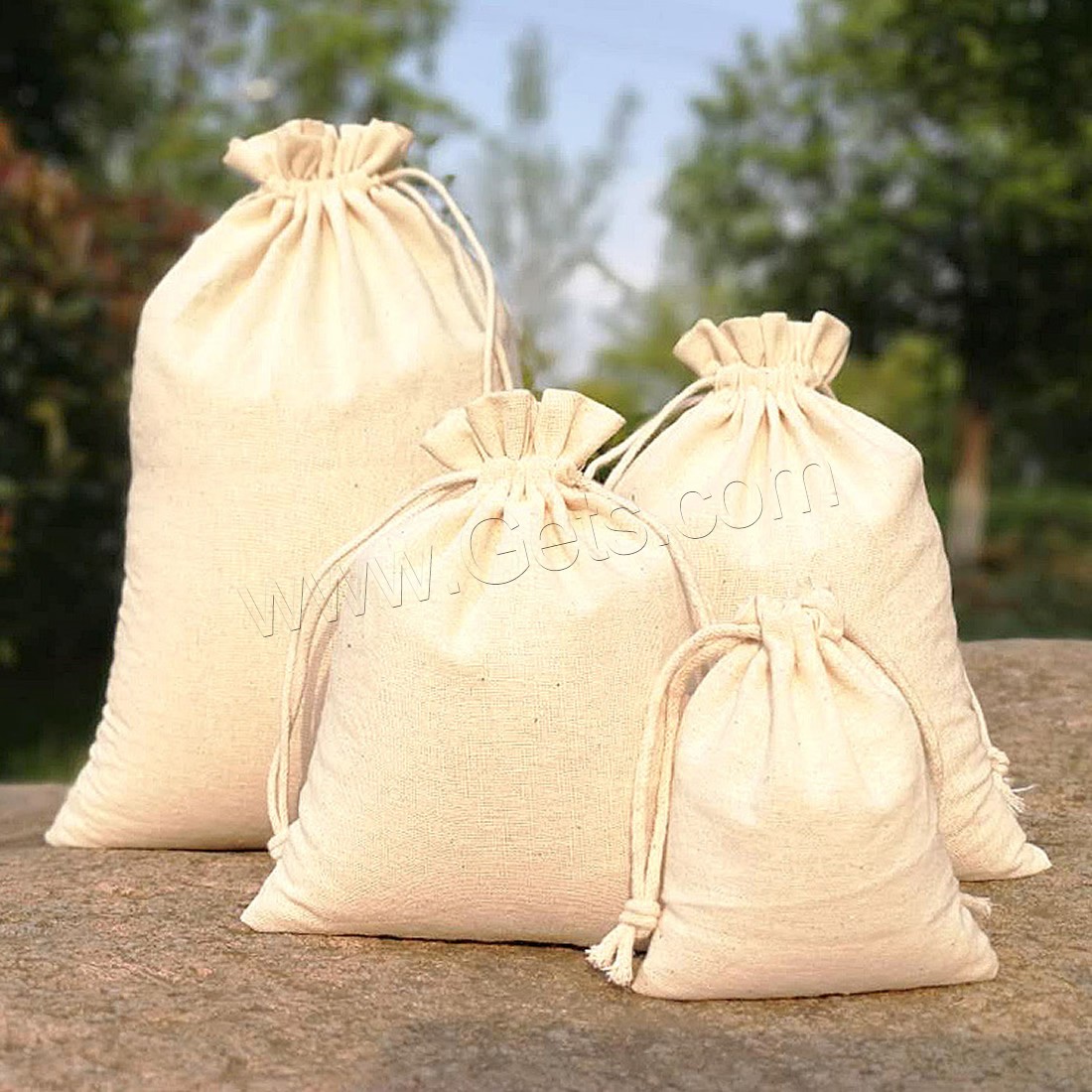 Cotton Jewelry Pouches, with Cloth, durable & different size for choice, white, 10PCs/Bag, Sold By Bag