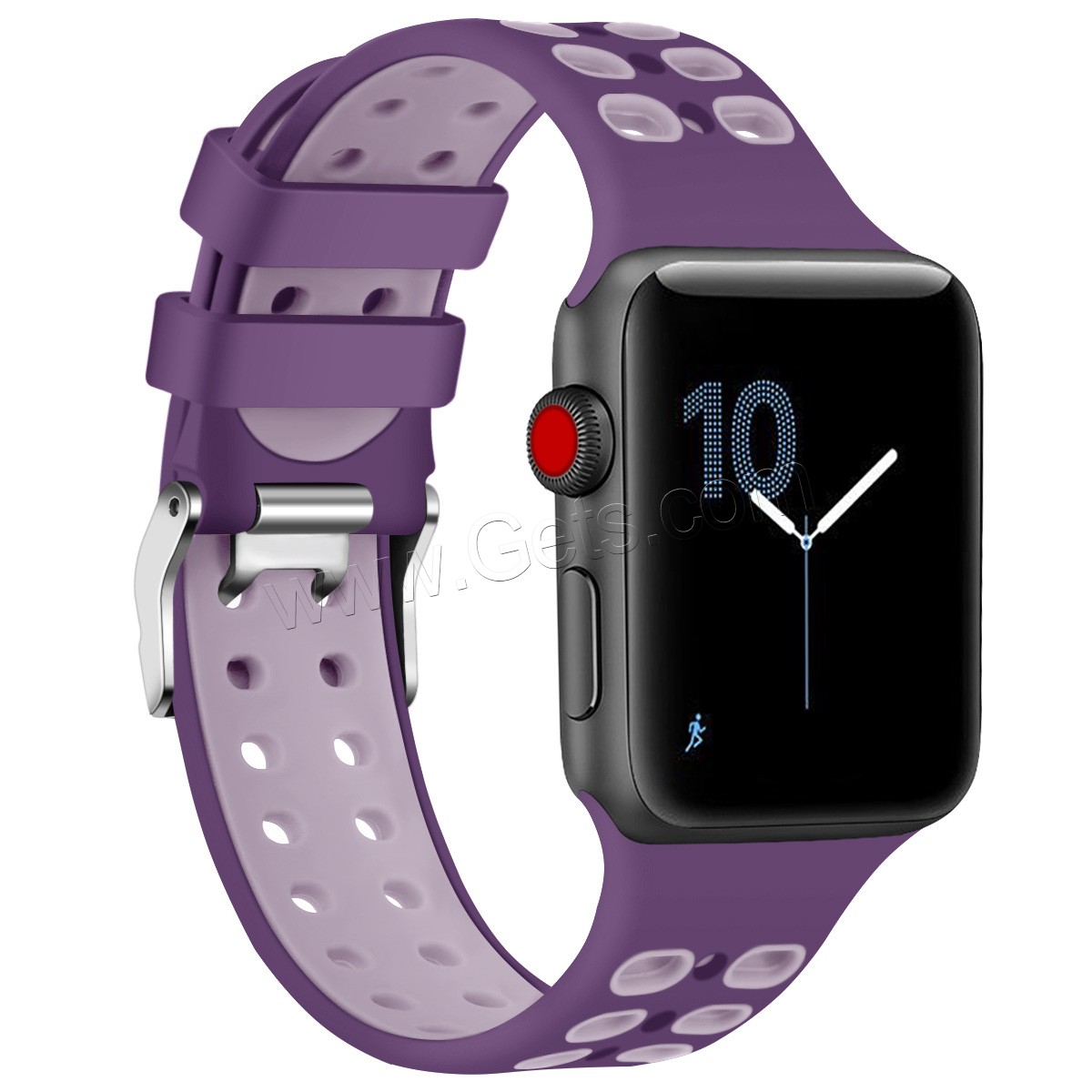 Silicone Watch Band, stainless steel watch band clasp, for Apple Watch & different size for choice, more colors for choice, Length:Approx 5.5-8.1 Inch, Sold By PC