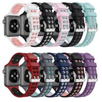 silicone bracelet de montre, acier inoxydable fermoir bande de montre, pour Apple Watch & normes différentes pour le choix, plus de couleurs à choisir Environ 5.5-8.1 pouce, Vendu par PC