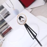 Zinc Alloy Sweater Necklace, with iron chain & Glass & Acrylic, plated, snake chain & for woman, lead & cadmium free Approx 27.5 Inch 
