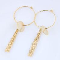Zinc Alloy Drop Earring, real gold plated, for woman, lead & cadmium free -24mm 