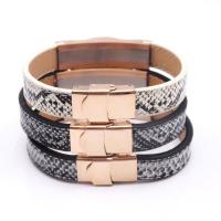 Stainless Steel Bracelet, with Leather, plated, Unisex 13mm Approx 8 Inch 