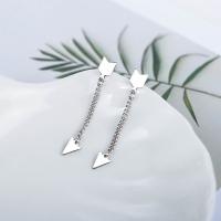 Sterling Silver Drop Earring, 925 Sterling Silver, platinum plated, for woman 20mm 