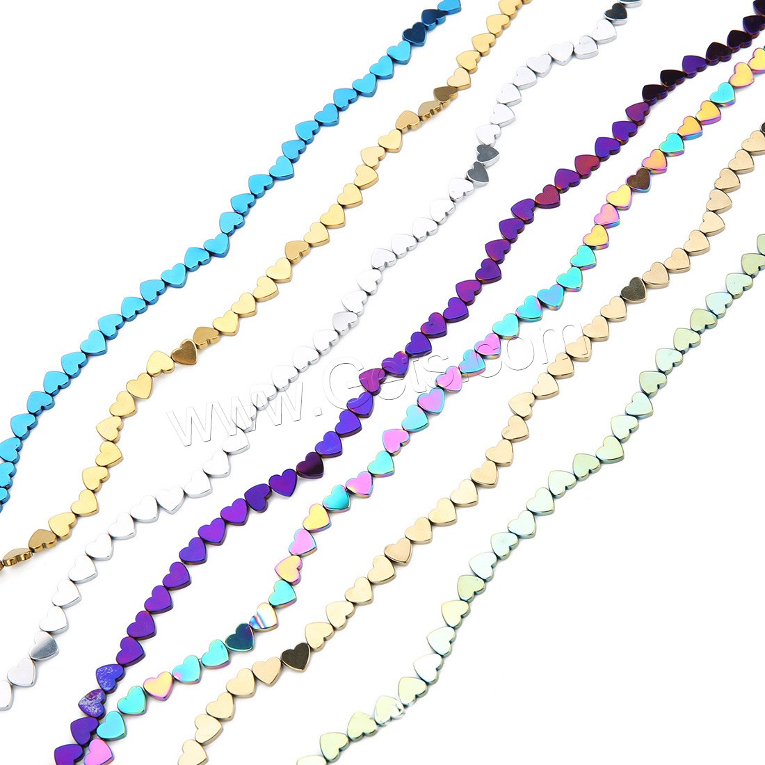 Las Perlas De Hematites Sin Magnético, Hematita no magnética, Corazón, chapado, más colores para la opción, agujero:aproximado 1mm, longitud:aproximado 12 Inch, Vendido por Sarta