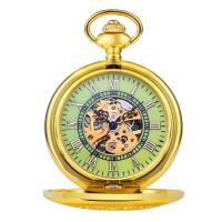 Reloj de Bolsillo, aleación de zinc, con Vidrio, chapado en color dorado, para hombre & impermeable & luminoso & hueco, 40.5x10mm, longitud:aproximado 13.7 Inch, Vendido por UD
