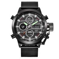 Bracelets de montre pour hommes, acier inoxydable, avec cadran en alliage de zinc & verre, Placage, imperméable & lumineux Environ 9.8 pouce, Vendu par PC