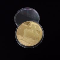 aleación de zinc Moneda conmemorativa, chapado en color dorado, unisexo, 40x3mm, Vendido por UD
