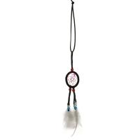Fashion Dream Catcher, Cotton, with Feather & Dyed Jade, Tassel, 380mm 