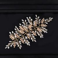 Bridal Hair Flowers, Zinc Alloy, with Crystal, gold color plated, for bridal & faceted, lead & cadmium free 