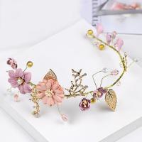 Bridal Hair Band, Zinc Alloy, with Crystal, gold color plated, for bridal & faceted, lead & cadmium free 