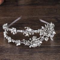 Bridal Hair Band, Zinc Alloy, silver color plated, for bridal & with rhinestone, lead & cadmium free 