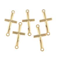 Stainless Steel Charm Connector, Cross, gold color plated, 1/1 loop Approx 2mm 