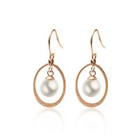 316L Stainless Steel Drop Earring, with Plastic Pearl, plated, for woman 
