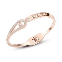 Stainless Steel Bangle, 316L Stainless Steel, plated, for woman & with rhinestone 11mm, Inner Approx 57mm 