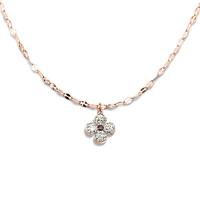 316L Stainless Steel Necklace, with Rhinestone Clay Pave, with 2inch extender chain, Flower, plated, for woman 12mm Approx 15.7 Inch 