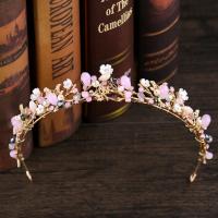 Bridal Hair Band, Zinc Alloy, with Crystal, antique brass color plated, for bridal & faceted & with rhinestone, lead & cadmium free 
