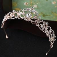 Bridal Tiaras, Zinc Alloy, with Crystal, rose gold color plated, for bridal & faceted & with rhinestone, lead & cadmium free 