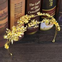 Bridal Hair Band, Zinc Alloy, gold color plated, for bridal, lead & cadmium free 