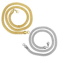 Halskette, Edelstahl, plattiert, unisex & Kandare Kette, keine, 6mm, Länge:ca. 20.5 ZollInch, verkauft von Strang