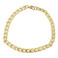 Stainless Steel Chain Bracelets, gold color plated, Unisex & curb chain Approx 9 Inch 