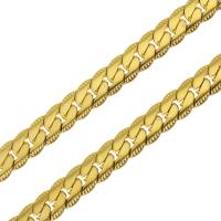 Stainless Steel Chain Necklace, gold color plated, Unisex & curb chain, 7.5mm Approx 24 Inch 
