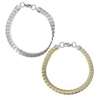 Stainless Steel Chain Bracelets, plated, Unisex & curb chain 7mm Approx 9 Inch 